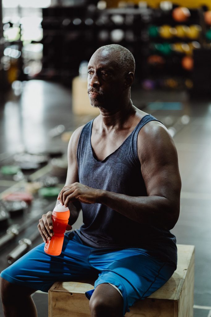 Man taking a recovery break after exercise